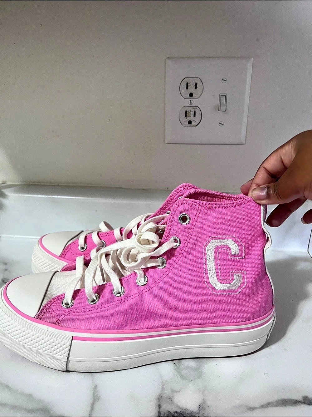 Converse Chuck Taylor All Star Lift Platform Retro Varsity High 'Oops Pink'